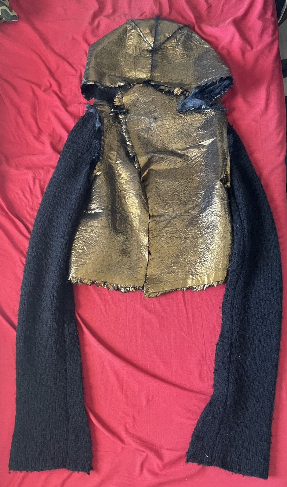 Le Grande Bleu (L.G.B.) Le Grand Bleu 1/1 Cropped Rabbit Fur Gold Leather Jacket Size M / US 6-8 / IT 42-44 - 1 Thumbnail