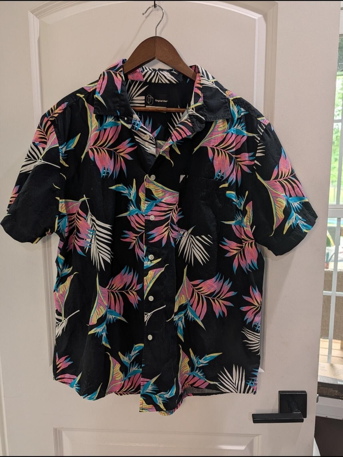 Other Men's Black Tropical Print Short Sleeve Shirt - Pink & Teal Size US XL / EU 56 / 4 - 2 Thumbnail