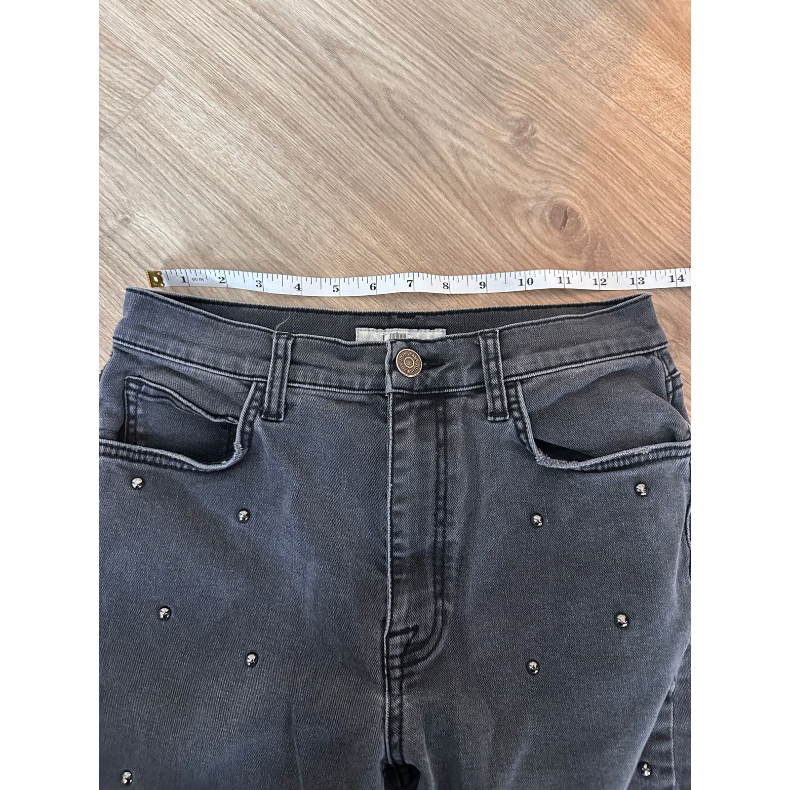 Joie JOIE Washed Onyx Pereh Studded Jeans Charcoal size 28 Size 28" / US 6 / IT 42 - 4 Thumbnail