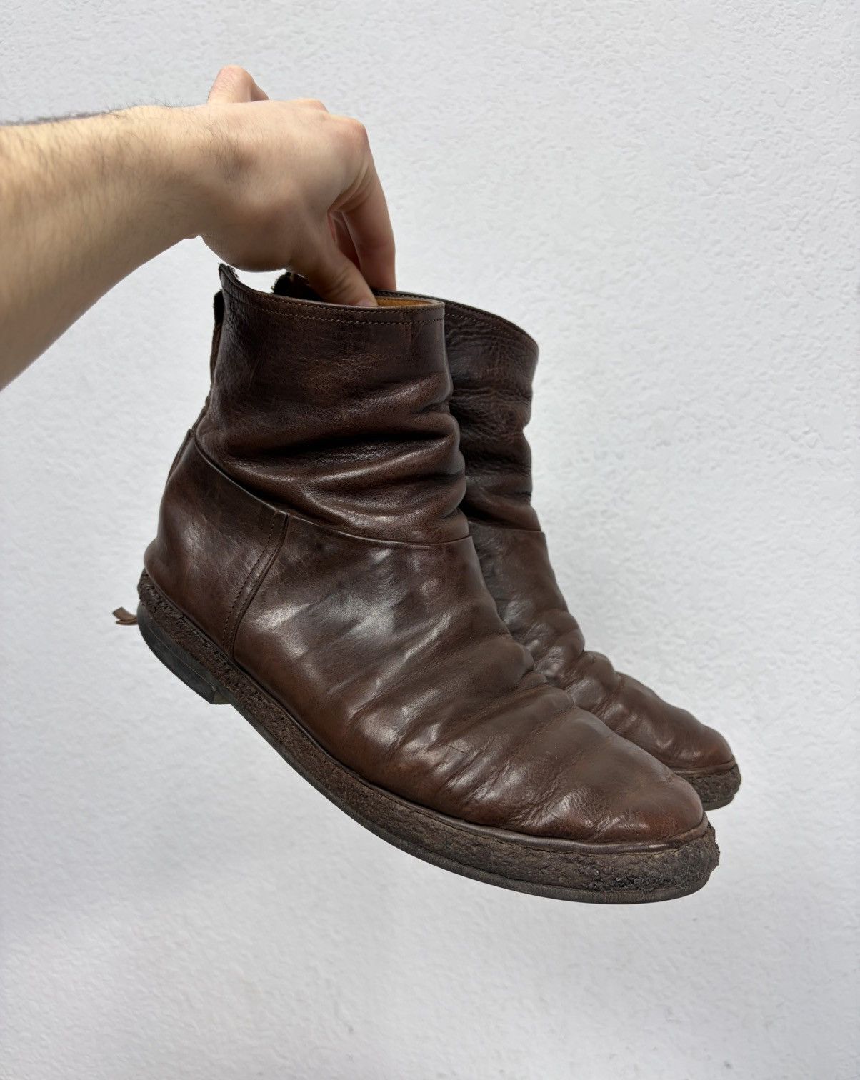 Hedi Slimane Vintage Y2K Guidi CCP Style Distressed Leather Biker Boots Size US 9 / EU 42 - 18 Thumbnail