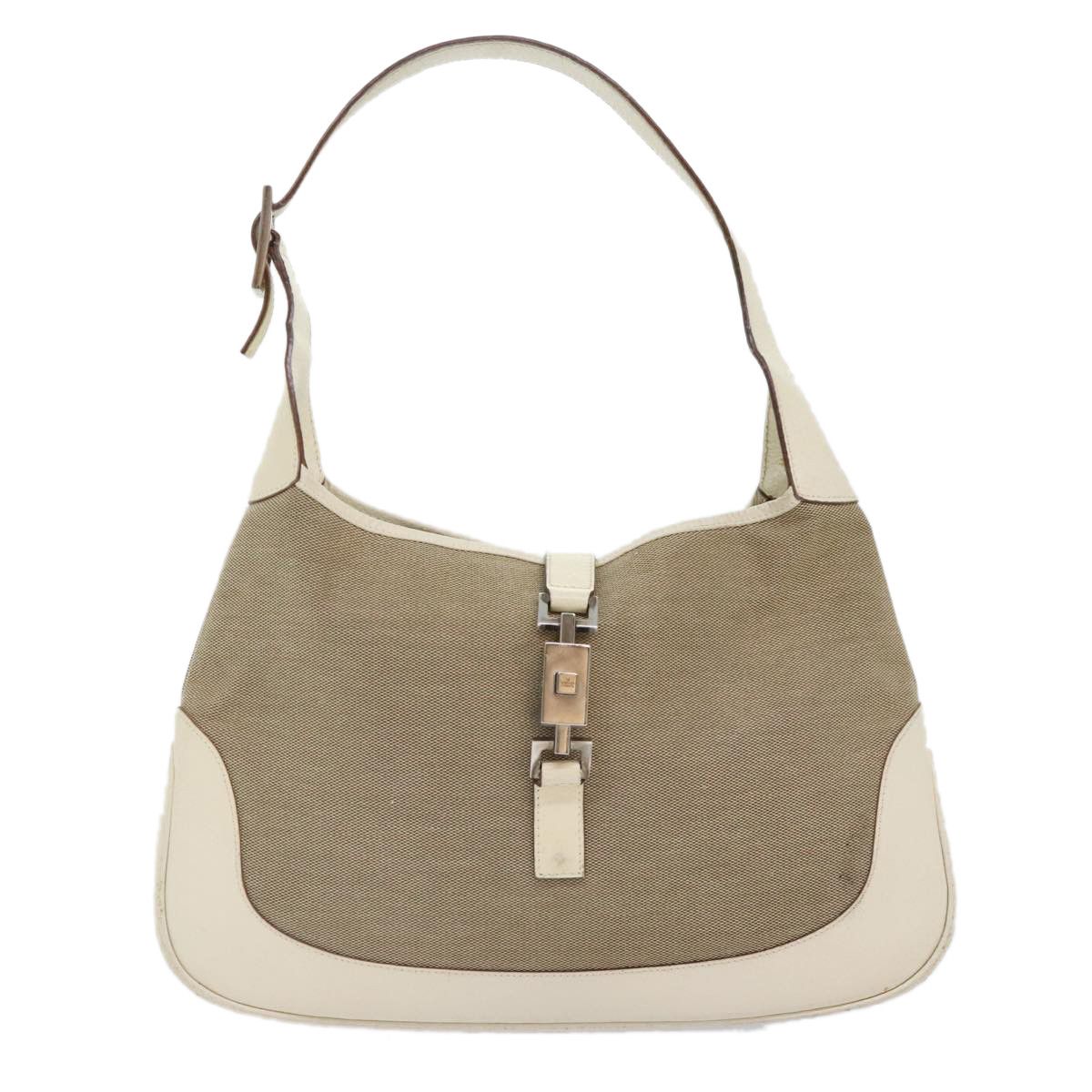 Gucci Jackie Beige Canvas Handbag (Pre-Owned) Size ONE SIZE - 1 Thumbnail