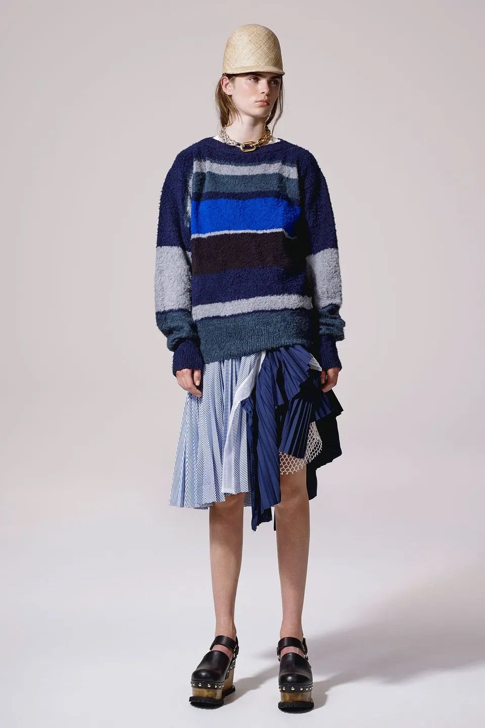 Japanese Brand × Sacai Sacai Resort 2017 Cotton Knit Sweater Unisex Colorblock Rare Size US L / EU 52-54 / 3 - 5 Thumbnail