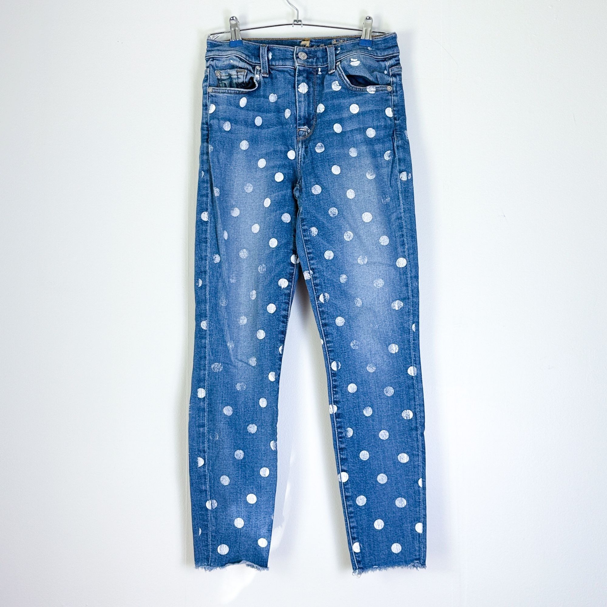 7 For All Mankind 7 for all Mankind The High Waist Ankle Skinny Jean Polka Dot Size 28" / US 6 / IT 42 - 1 Thumbnail