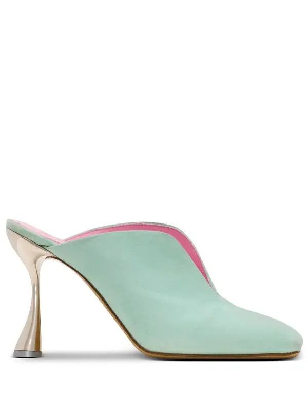 o1s1wg111225 95mm Eden Suede Mules in Blue