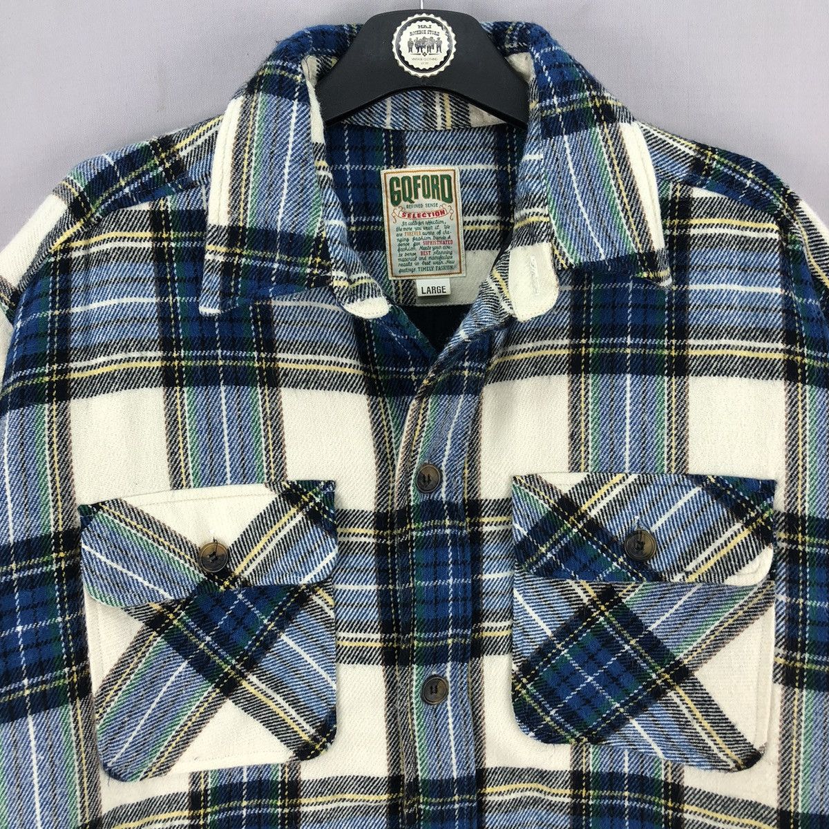 Japanese Brand Vintage 90's Flannel Jacket Tartan Check by GQFORD Size US XL / EU 56 / 4 - 7 Thumbnail