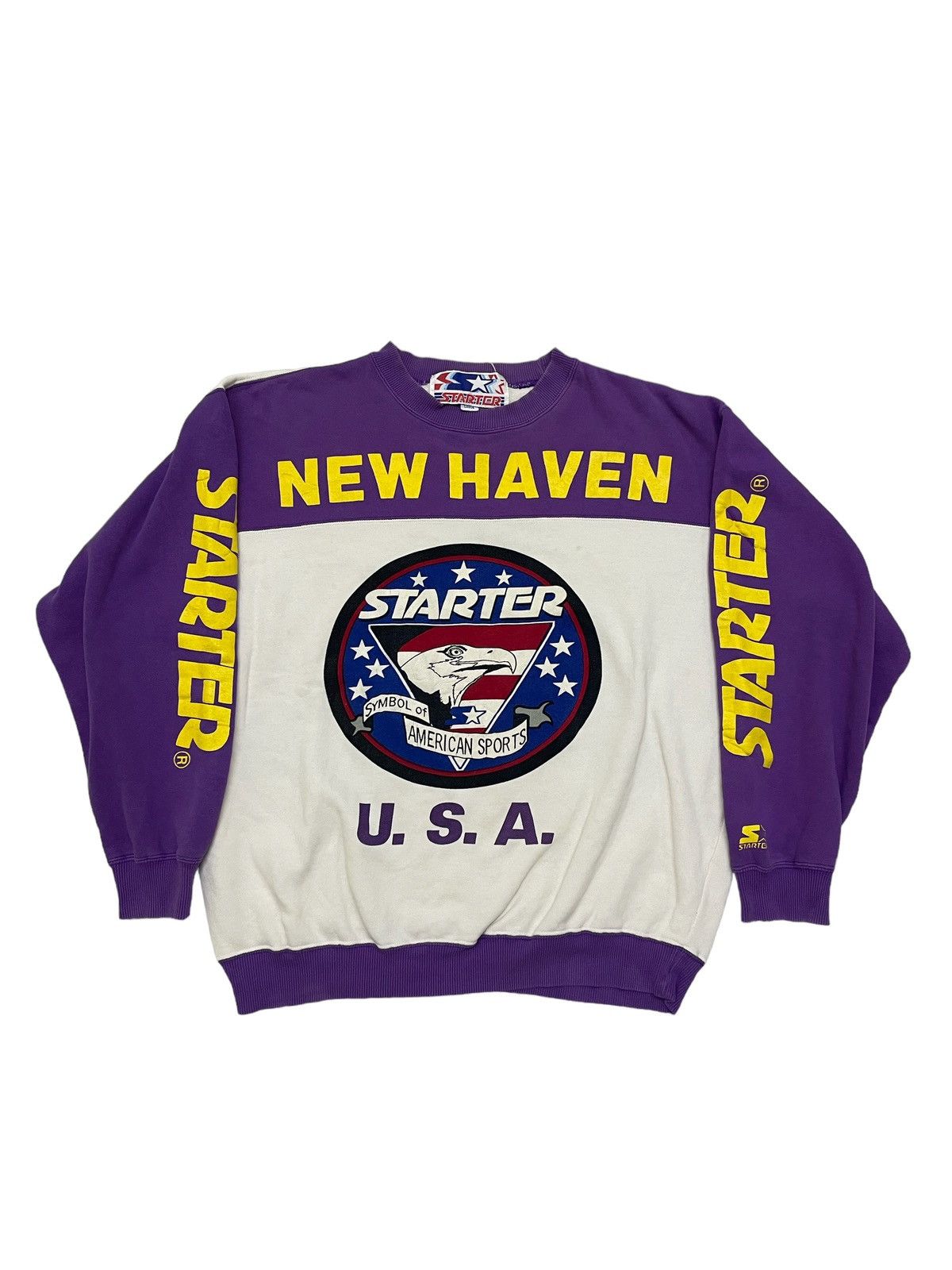 image of Made In USA x Starter Vintage Starter Simbol Of American Sports U.s.a Sweatshirt in Purple (Size La