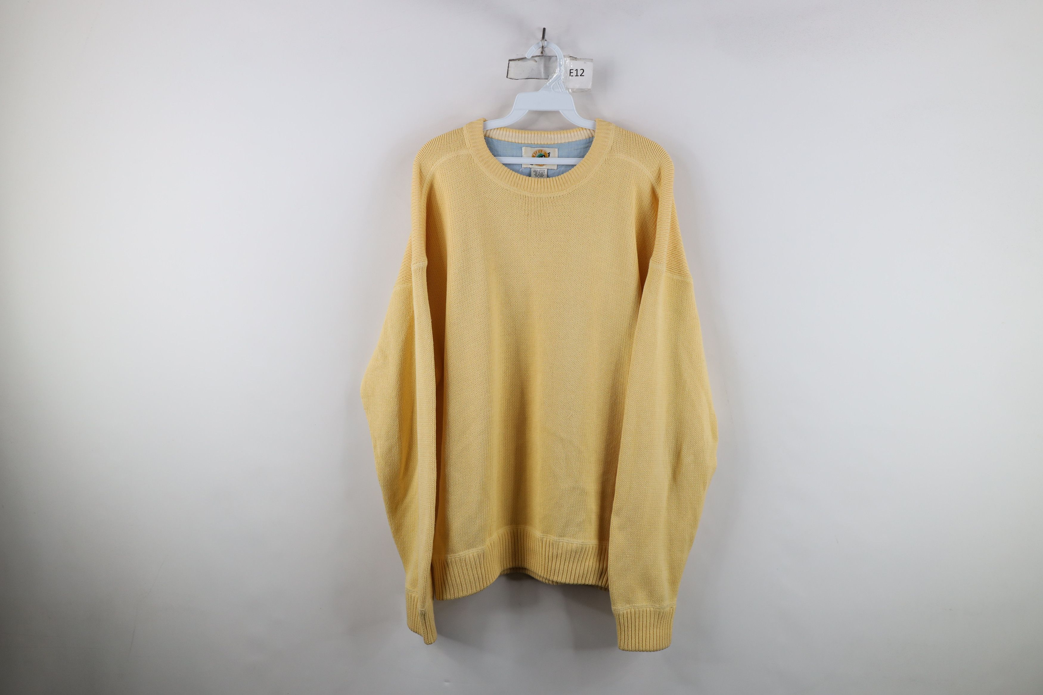 Vintage Vintage 90s Streetwear Cotton Knit Crewneck Sweater Yellow Size US L / EU 52-54 / 3 - 1 Thumbnail