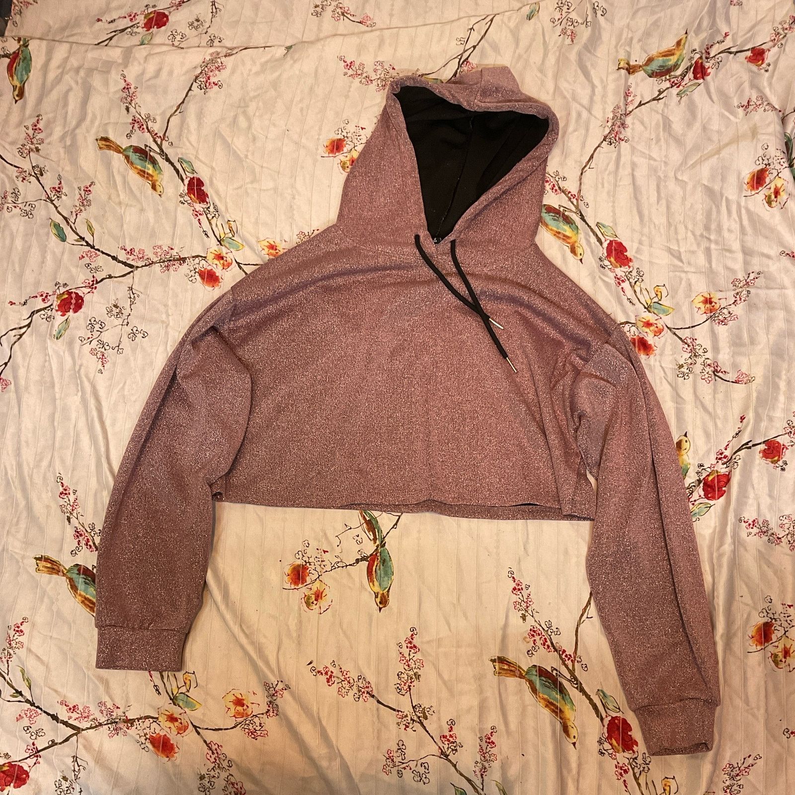 Forever 21 Forever 21 Cropped Hoodie Womens Size Medium Metallic Pink Size M / US 6-8 / IT 42-44 - 11 Thumbnail