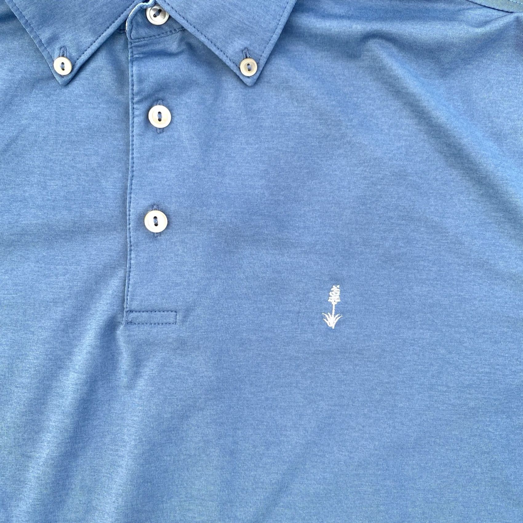 Peter Millar Peter Millar Summer Comfort Polo Shirt Mens Medium Blue Geometric Short Sleeve Button Collar Golf Polyester Dark Regular Size US M / EU 48-50 / 2 - 2 Thumbnail