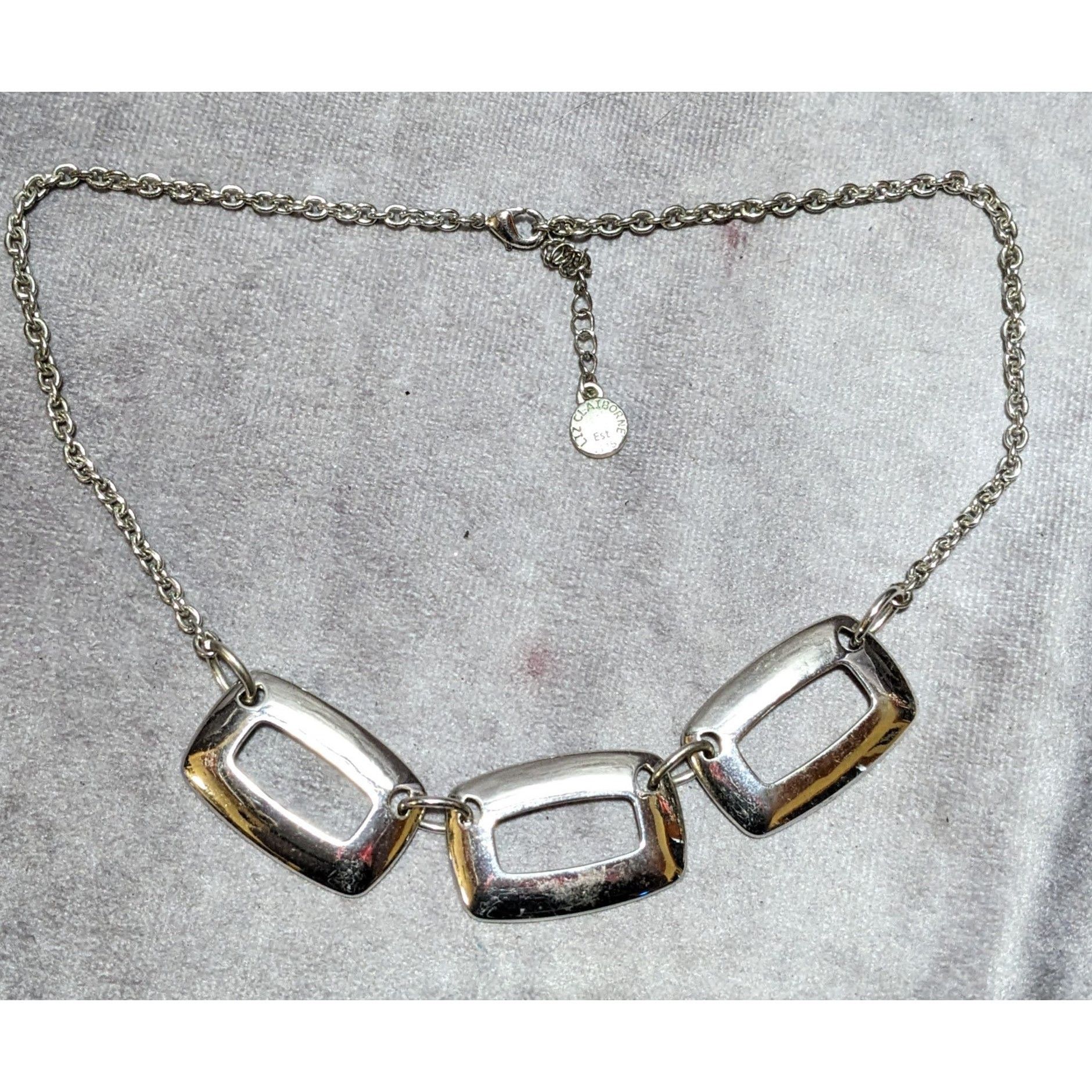 Other Modern Geometric Liz Claiborne Silver Necklace Size ONE SIZE - 8 Thumbnail