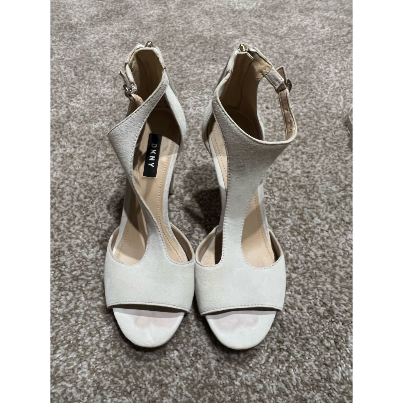 DKNY DKNY women shoes heels cream/light grey open toe size 8 Size US 8 / IT 38 - 2 Thumbnail
