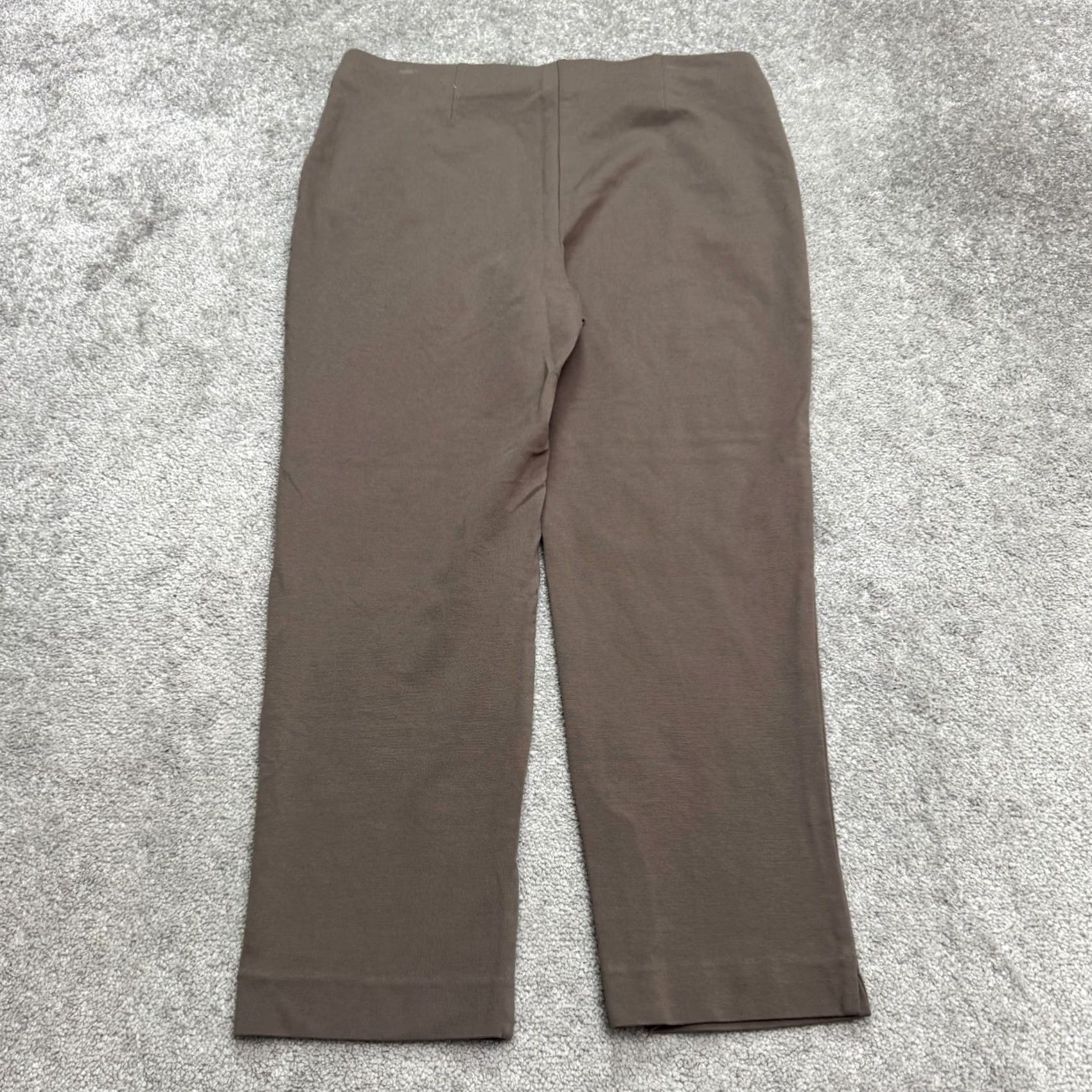 Old Navy Chico's Pull On Ankle Trouser Pants Womens 2.5 Brown Mid Rise Stretch Work 36x26 Black Nylon Rayon Spandex Cropped Straight Classic 90s Size 26" / US 2 / IT 38 - 2 Thumbnail