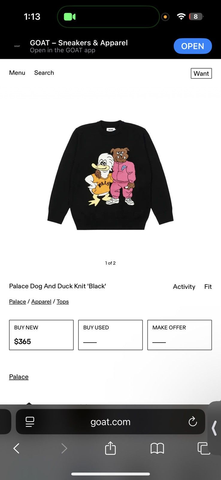 Palace Palace Dog and Duck Knit Sweater Size US S / EU 44-46 / 1 - 5 Thumbnail