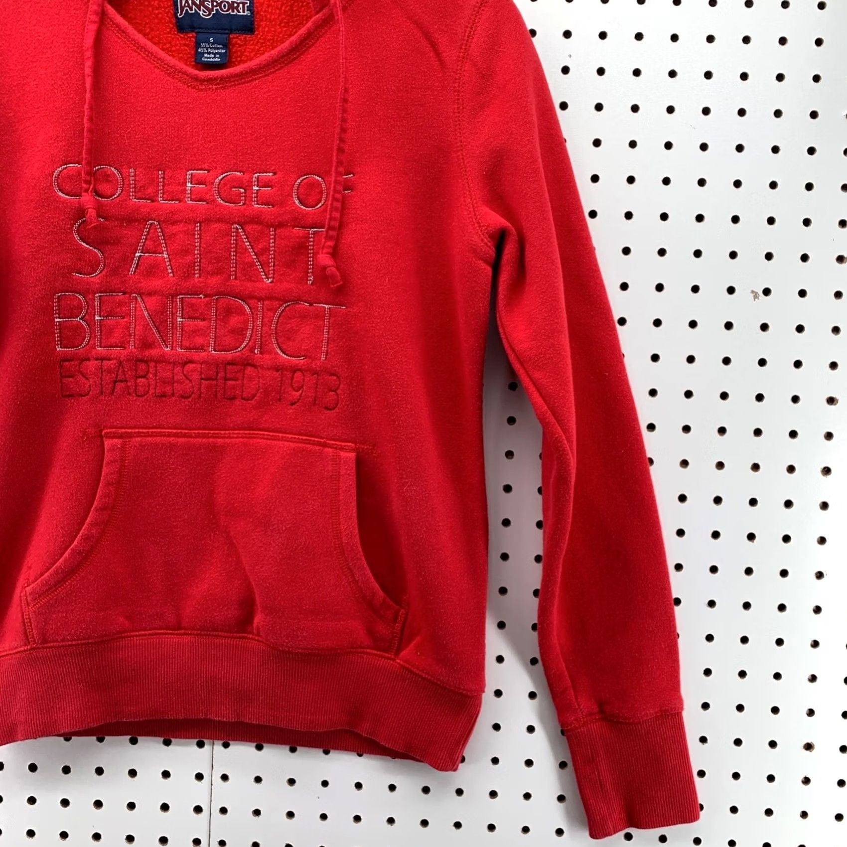 Jansport Vintage College OF Benedict Hoodie Sweatshirt Womens Small Jansports 18.5x23 Size S / US 4 / IT 40 - 2 Thumbnail
