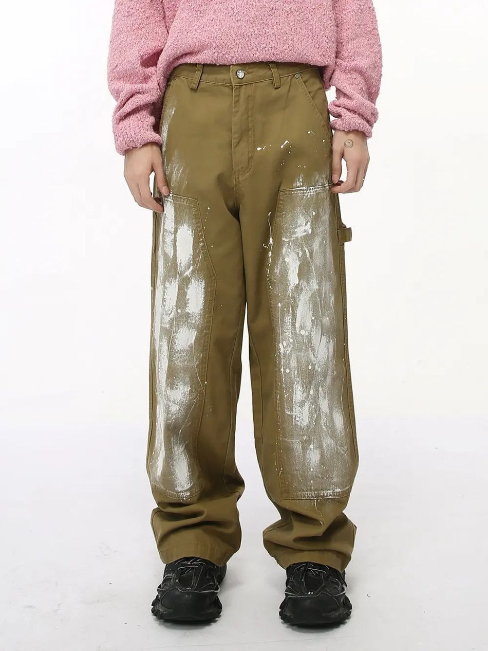 Japanese Brand Retro loose wide leg graffiti jeans Size US 32 / EU 48 - 4 Thumbnail