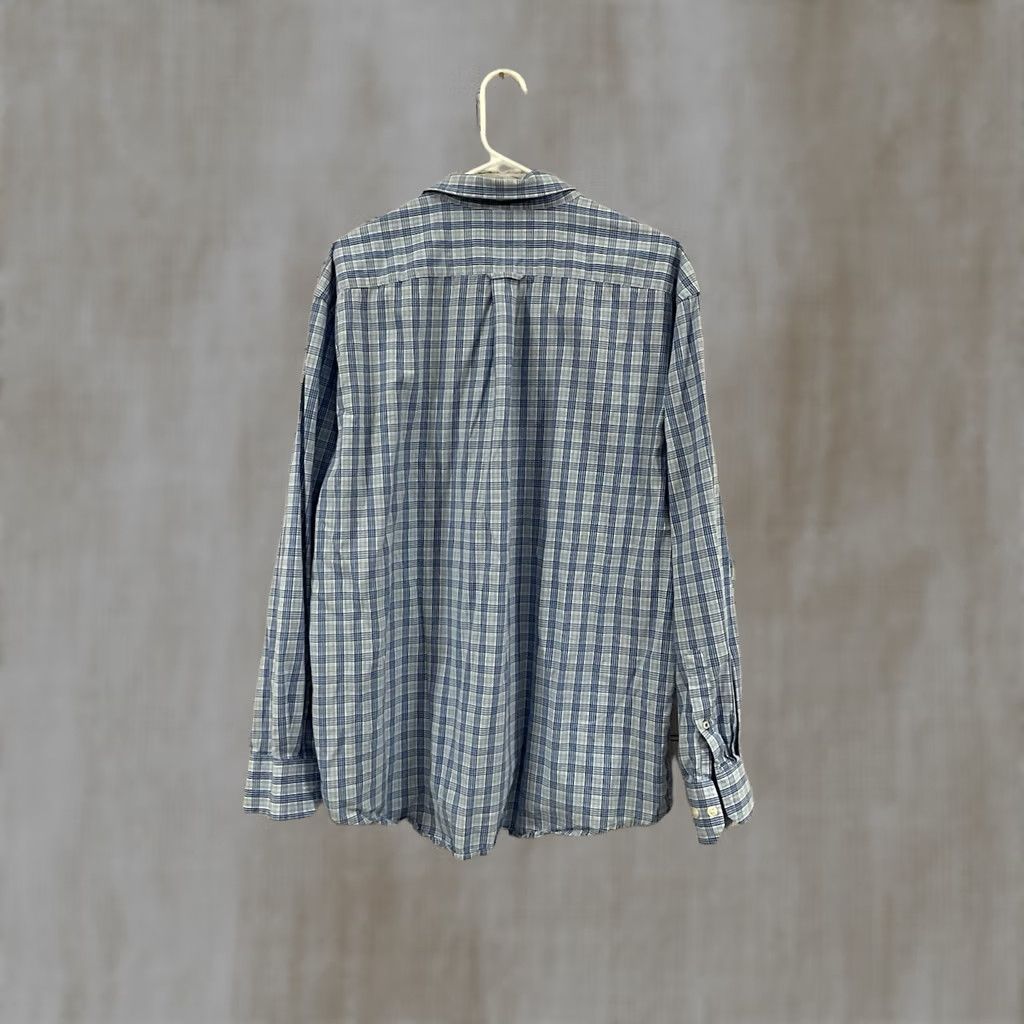 Izod IZOD Mens Button-Up Shirt XL Plaid Checkered Long Sleeve Casual Blue Cotton Woven Button-Down Embroidered Wrinkle Resistant Regular Fit Size US XL / EU 56 / 4 - 1 Thumbnail