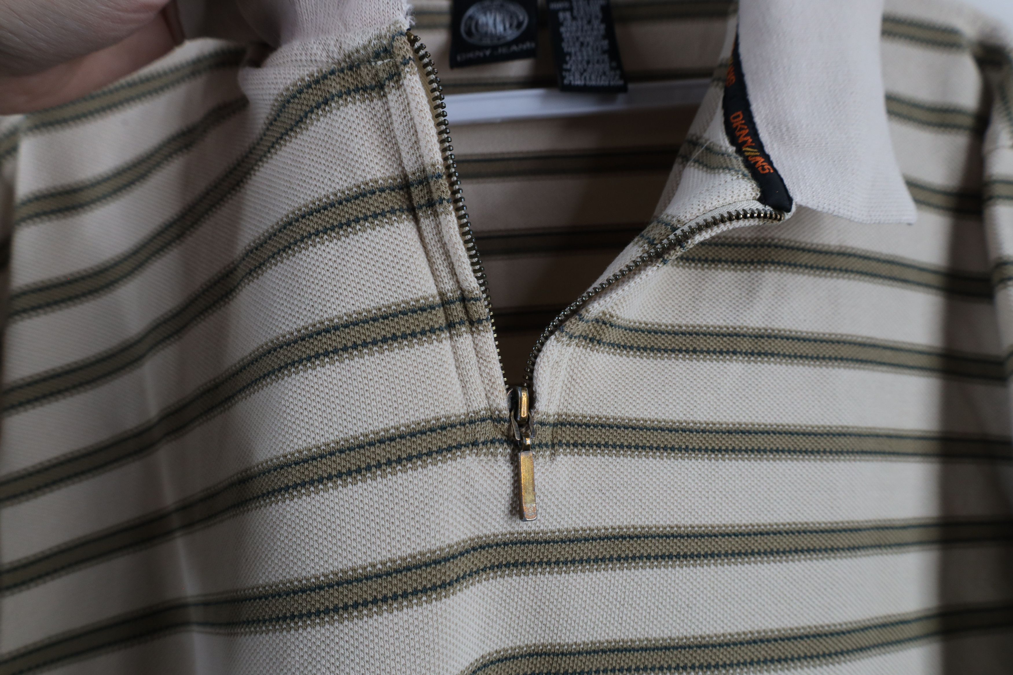 DKNY × Vintage Vintage 90s DKNY Striped Half Zip Long Sleeve Polo Shirt USA Size US M / EU 48-50 / 2 - 4 Thumbnail