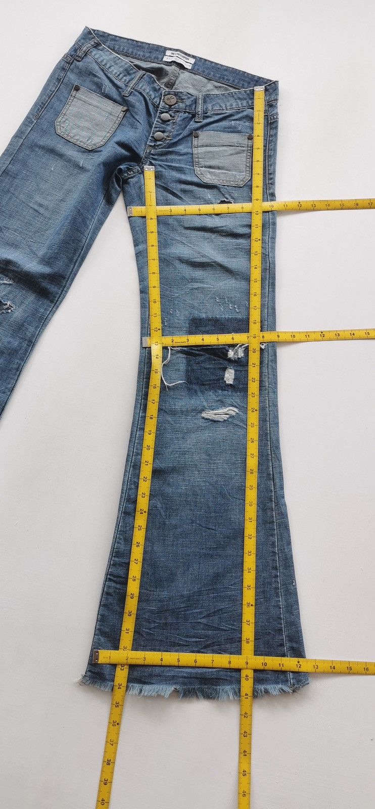 Japanese Brand Oneteaspoon Bell Bottom Flare Distressed Jeans Size 30" / US 8 / IT 44 - 10 Thumbnail