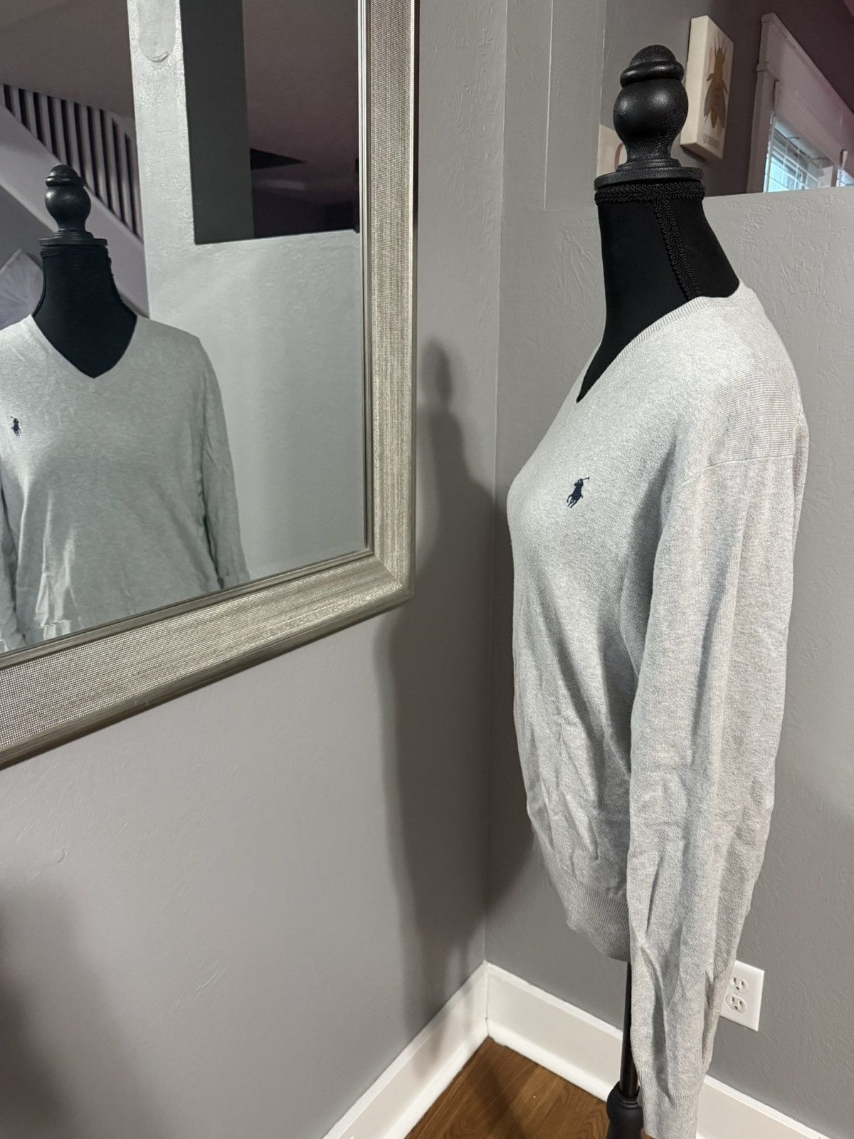 Polo Ralph Lauren Polo Ralph Lauren Pima Cotton V Neck Grey Sweater Medium Size US M / EU 48-50 / 2 - 4 Thumbnail