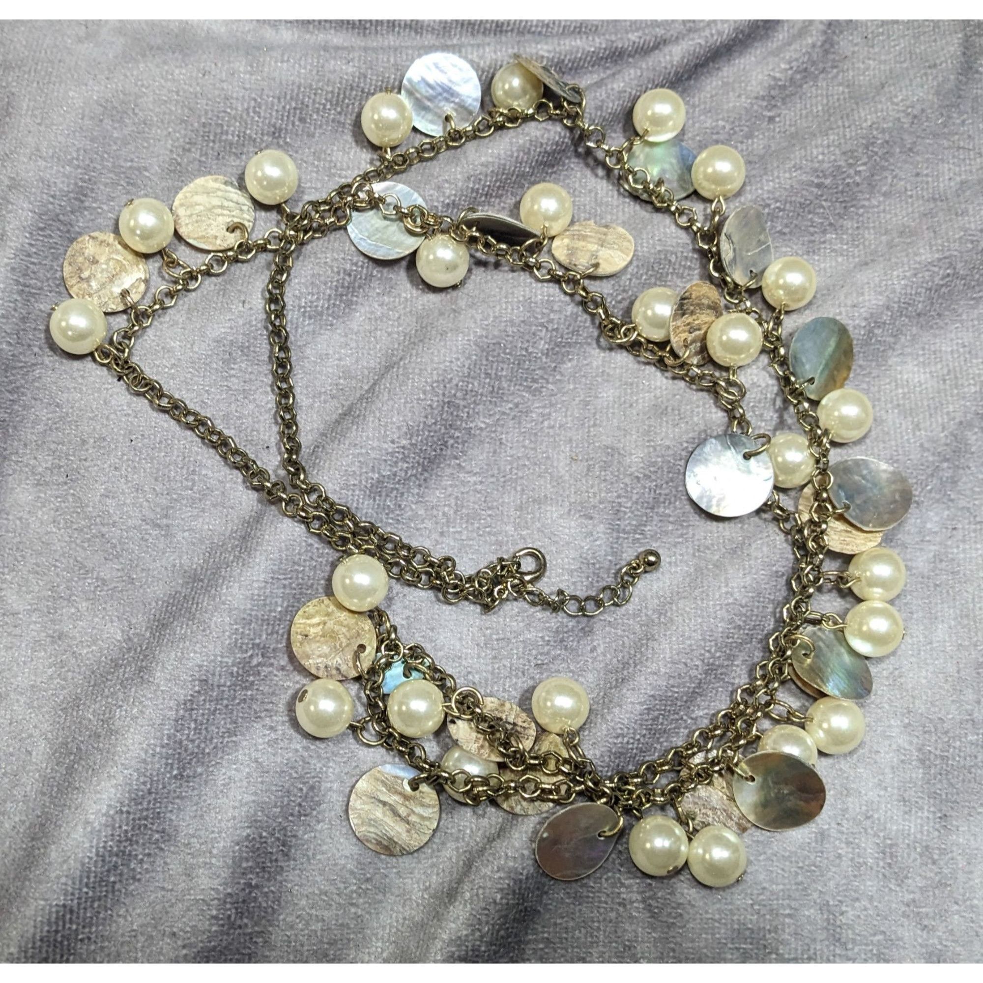 Other Bohemian Glam Faux Pearl Shell Disc Charm Necklace Size ONE SIZE - 7 Thumbnail