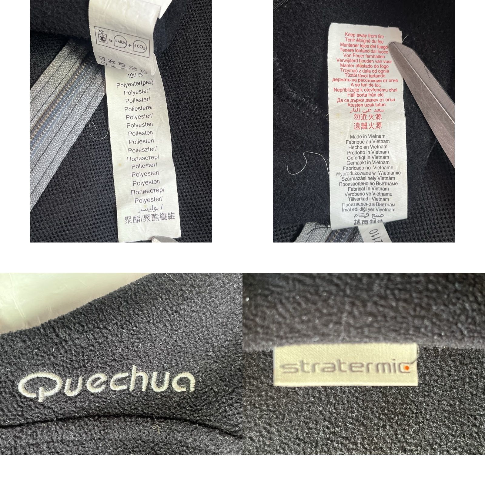 Vintage QUECHUA Fleece Vest Black Winter Full Zip Pockets Hiking Men Large Size US L / EU 52-54 / 3 - 8 Thumbnail