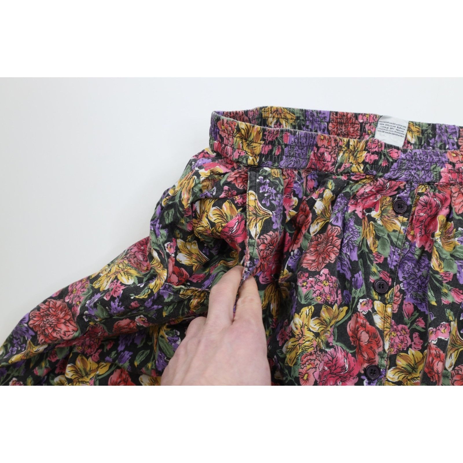 Vintage Vintage 90s Country Primitive Boho Chic Flower Skirt Size 24" / US 00 / IT 34 - 5 Thumbnail