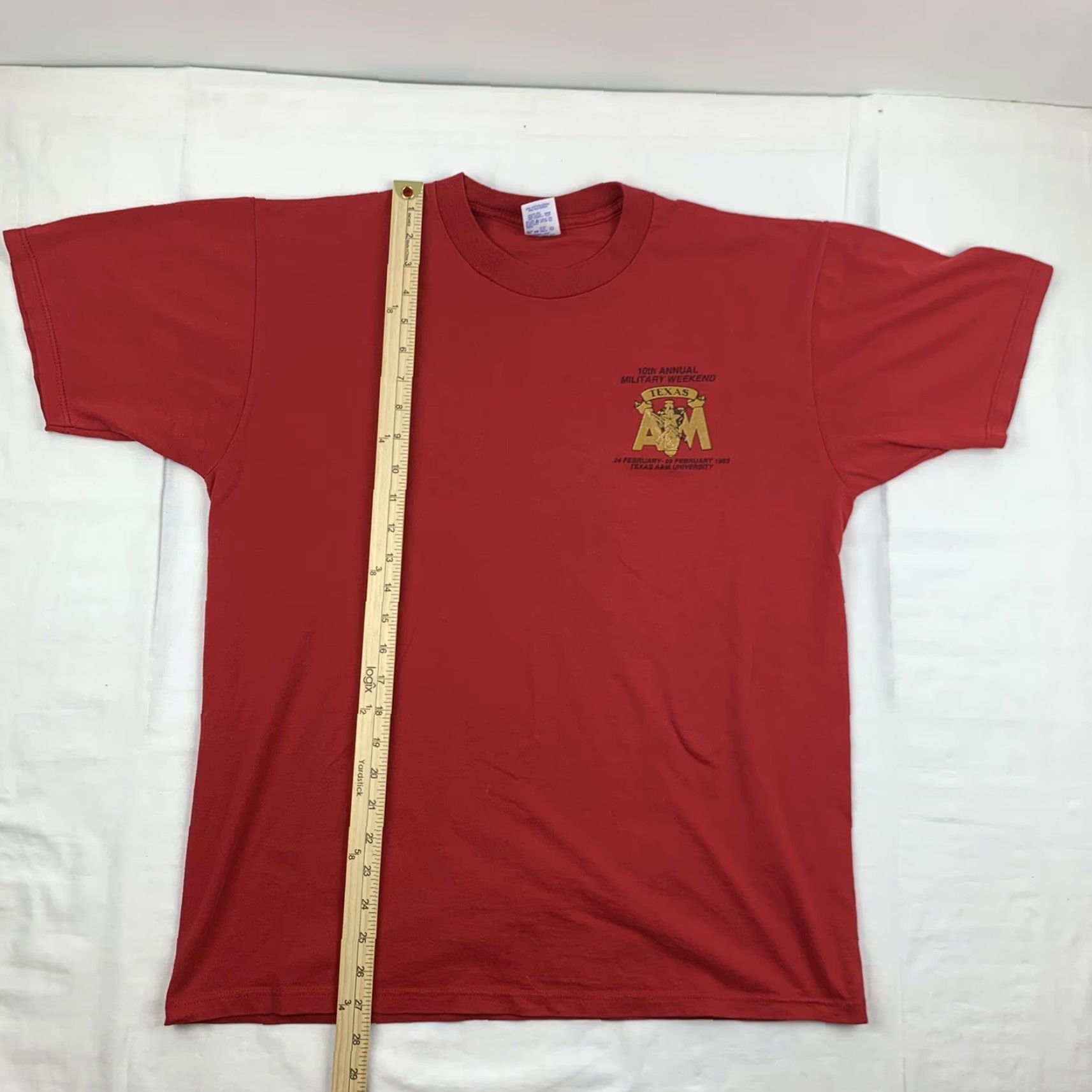 Jerzees VINTAGE Texas A&M Combat Bash T Shirt Adult Large Red Crew Neck Short Sleeve 1993 College Party Military Men L Jerzees Size US L / EU 52-54 / 3 - 7 Thumbnail