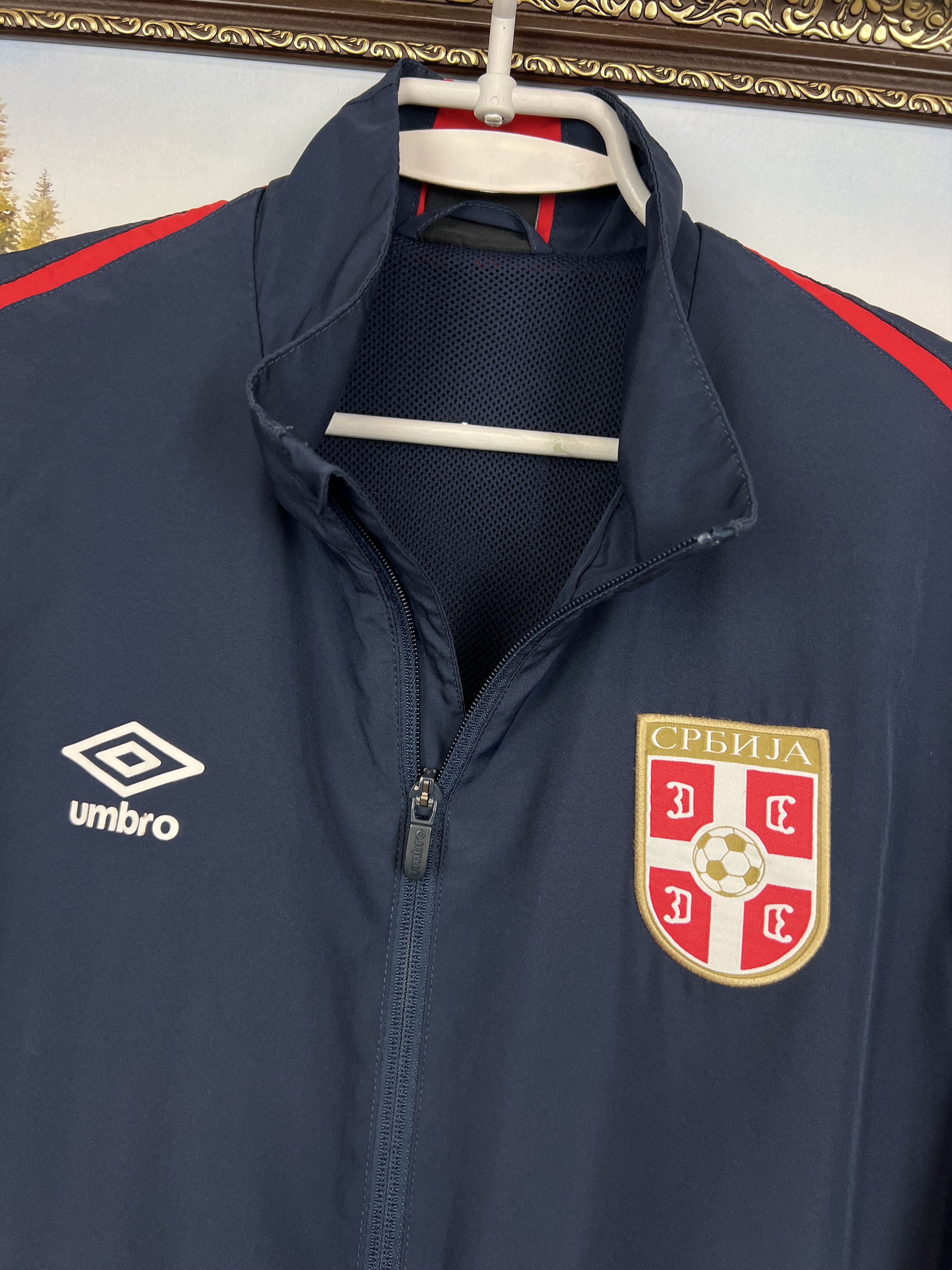 Umbro Serbia Football Jacket Blue Soccer Track Top Mens National Size US L / EU 52-54 / 3 - 3 Thumbnail
