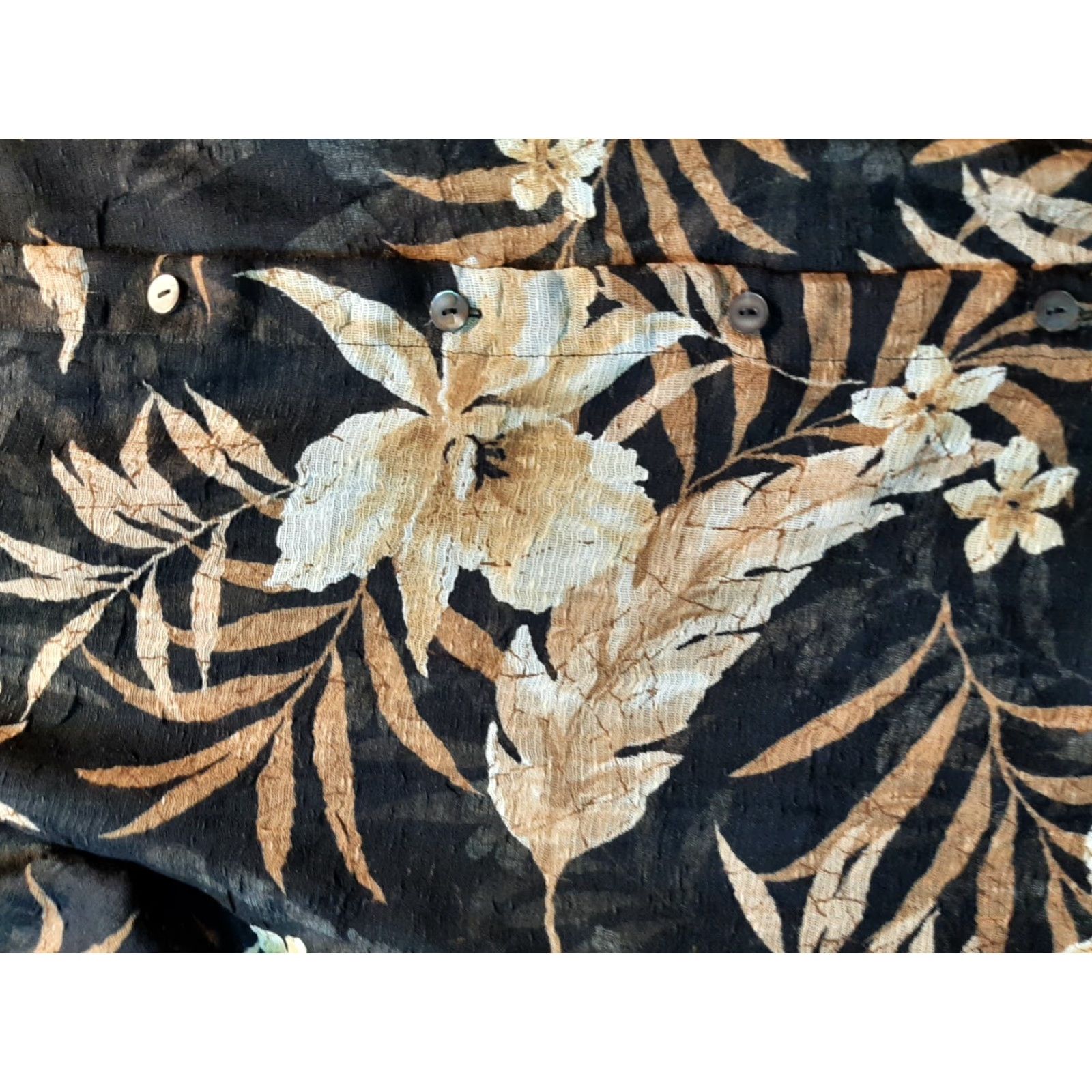 Vintage Alfred Dunner Button Down Top Womens Size 10 Black Floral Sheer Polyester Size XL / US 12-14 / IT 48-50 - 2 Thumbnail