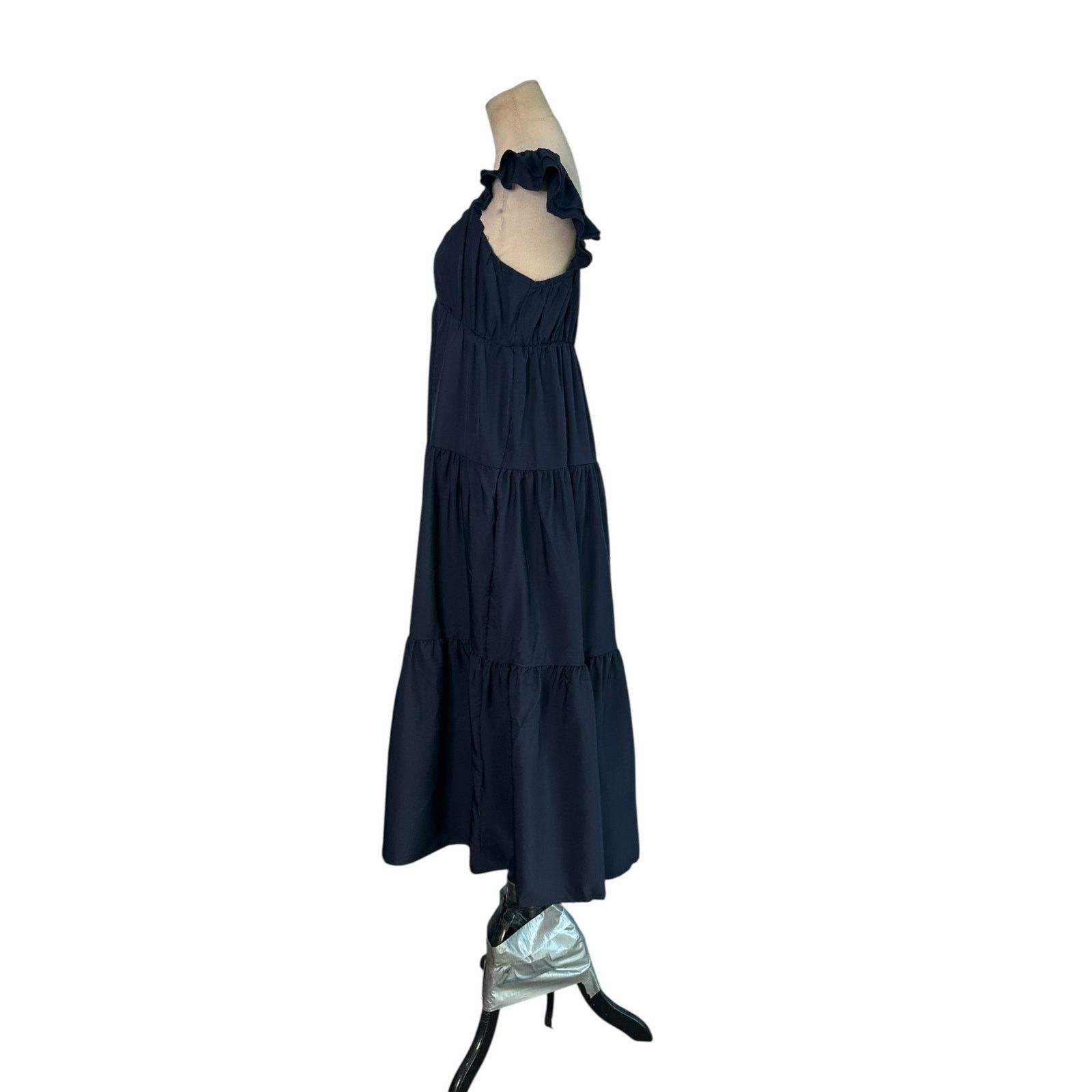 Shein Shein navy blue tiered midi dress size medium Size M / US 6-8 / IT 42-44 - 7 Thumbnail
