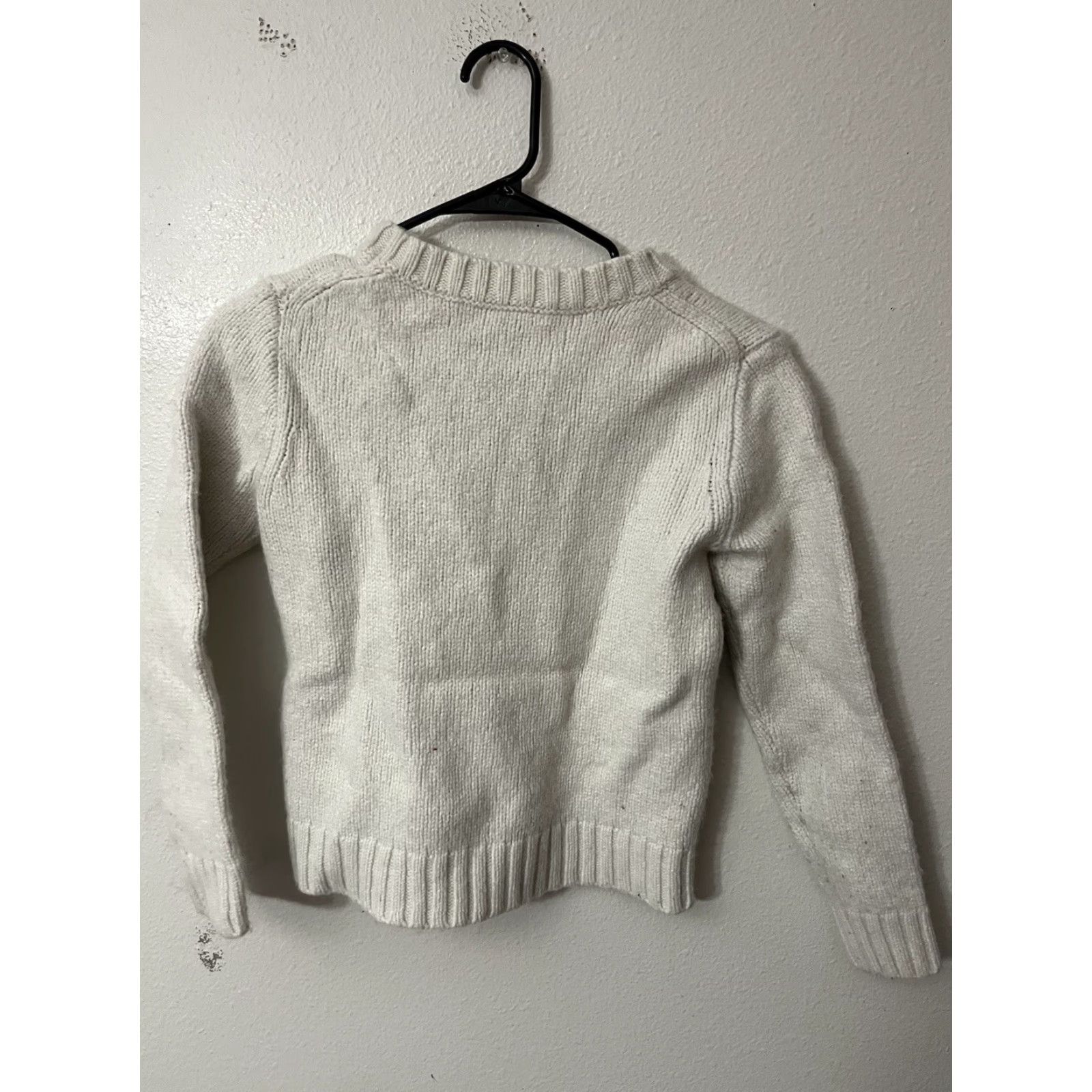J.Crew J Crew Sweater M Merino Wool Blend Waffle Knit White Office Cozy Preppy Size M / US 6-8 / IT 42-44 - 2 Thumbnail
