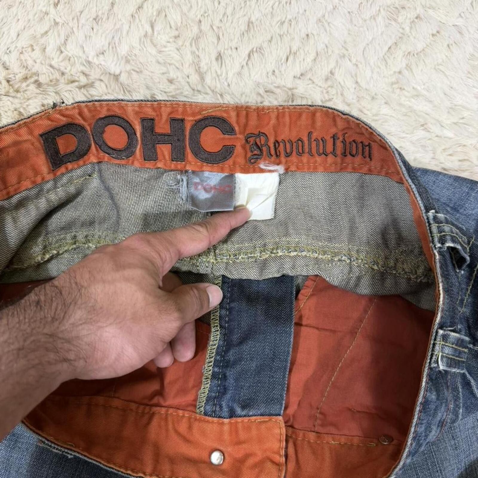 Other Vintage y2k DOHC revolution unique design denim jeans Size 35" - 6 Thumbnail