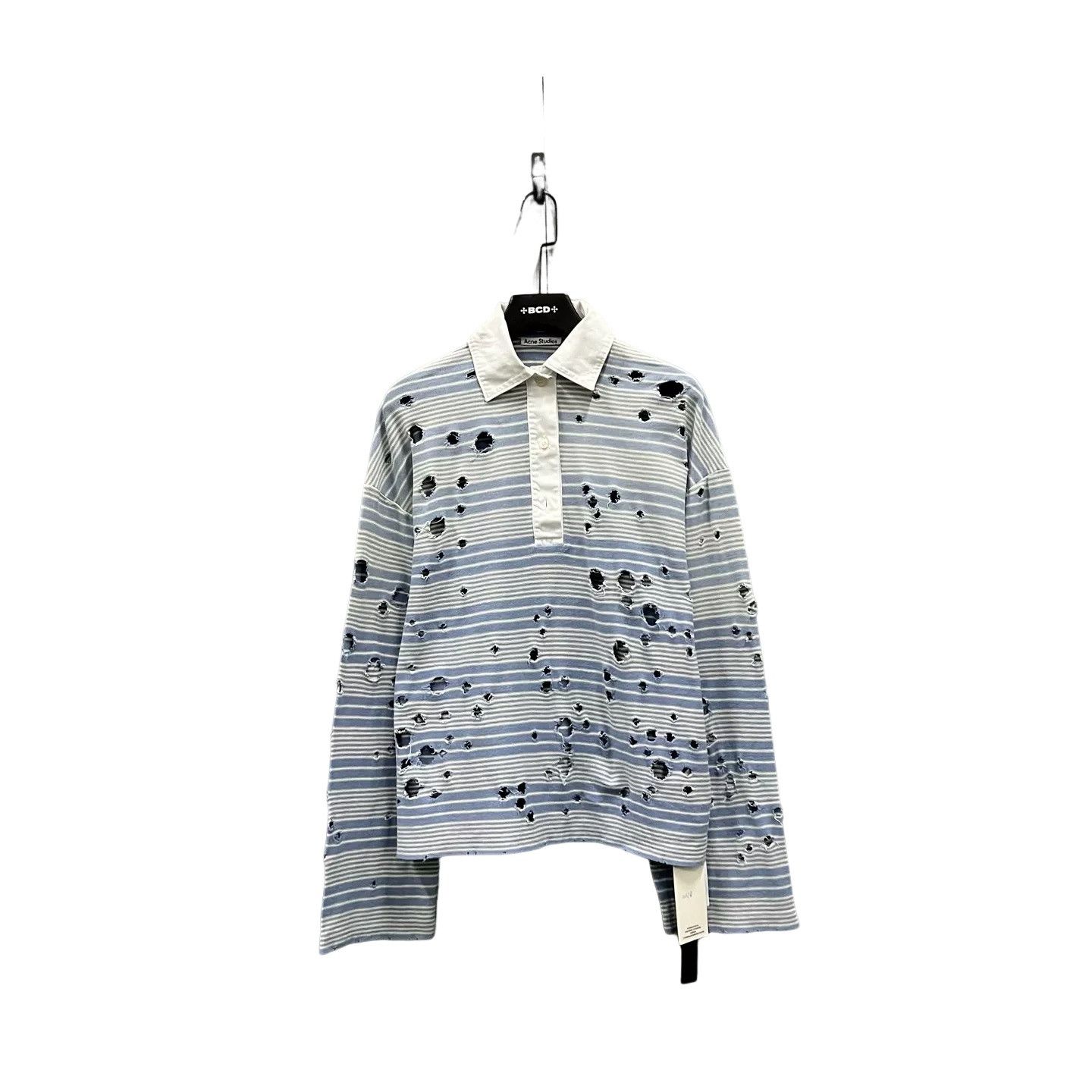 Acne Studios Acne Studios Striped Distressed Polo XXS Size XXS / US 00 / IT 34 - 1 Thumbnail