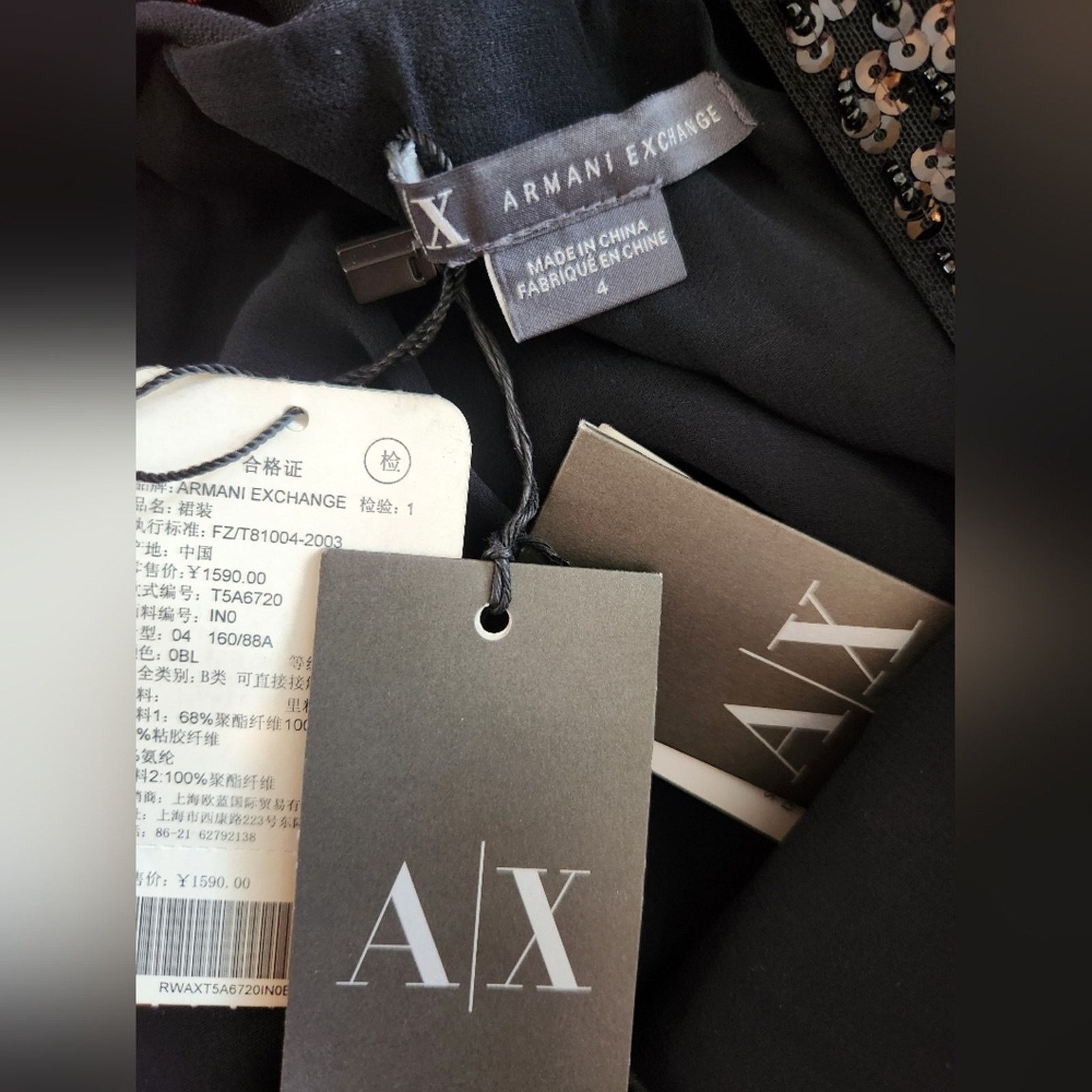 Armani Exchange NWT Armani Exchange Y2K Mini High Neck beaded dress 4 Size S / US 4 / IT 40 - 6 Thumbnail