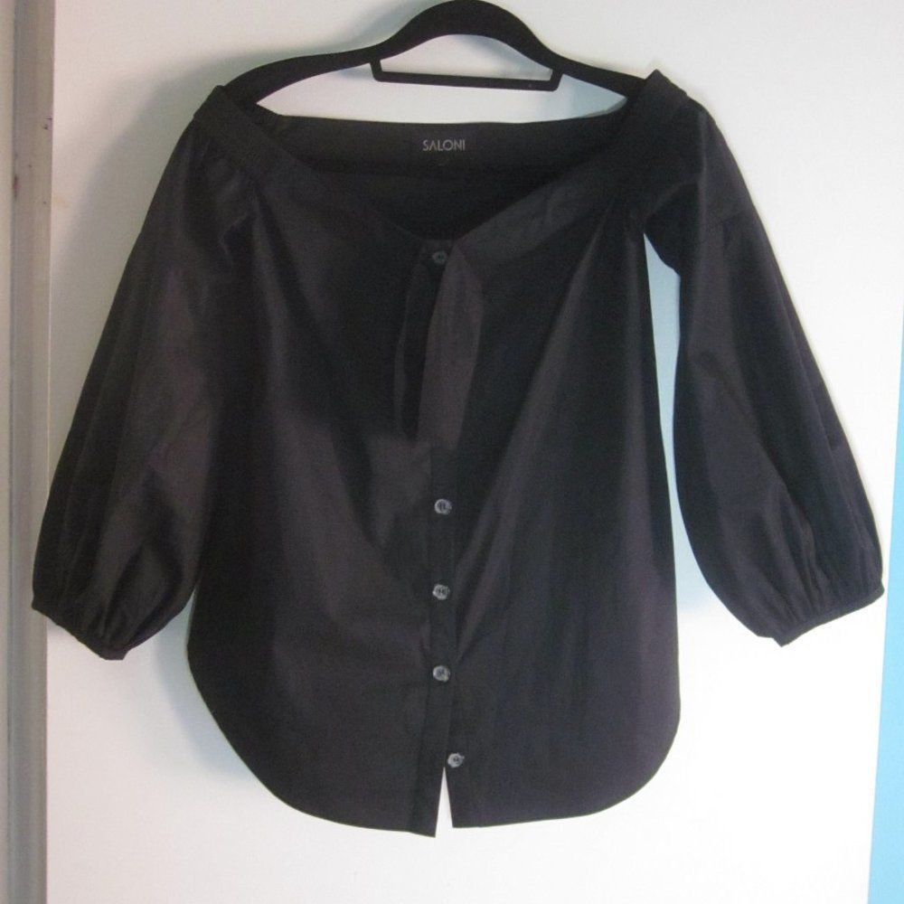 Other Saloni Cotton Off Shoulder Button Front Blouse Size 4 Size S / US 4 / IT 40 - 1 Thumbnail