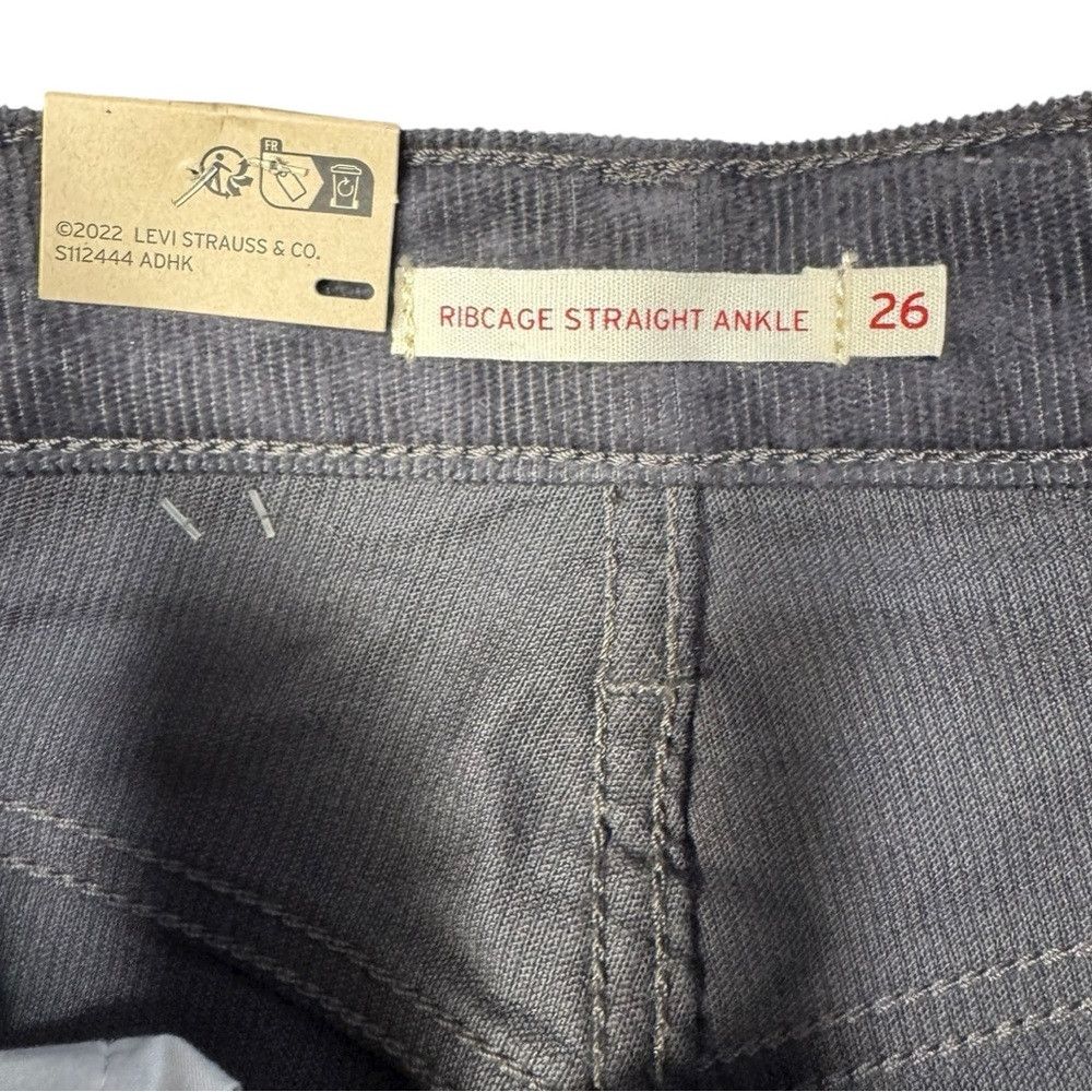 Levi's NWT New Levi's Ribcage Straight Ankle Corduroy Grey Pants S Size 26" / US 2 / IT 38 - 5 Thumbnail