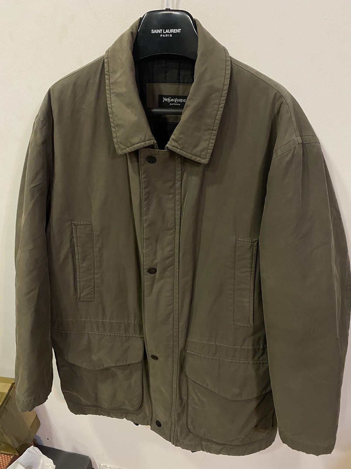 image of Vintage x YVES Saint Laurent 90’S Warm YSL Jacket Khaki YSL Parka, Men's (Size Medium)