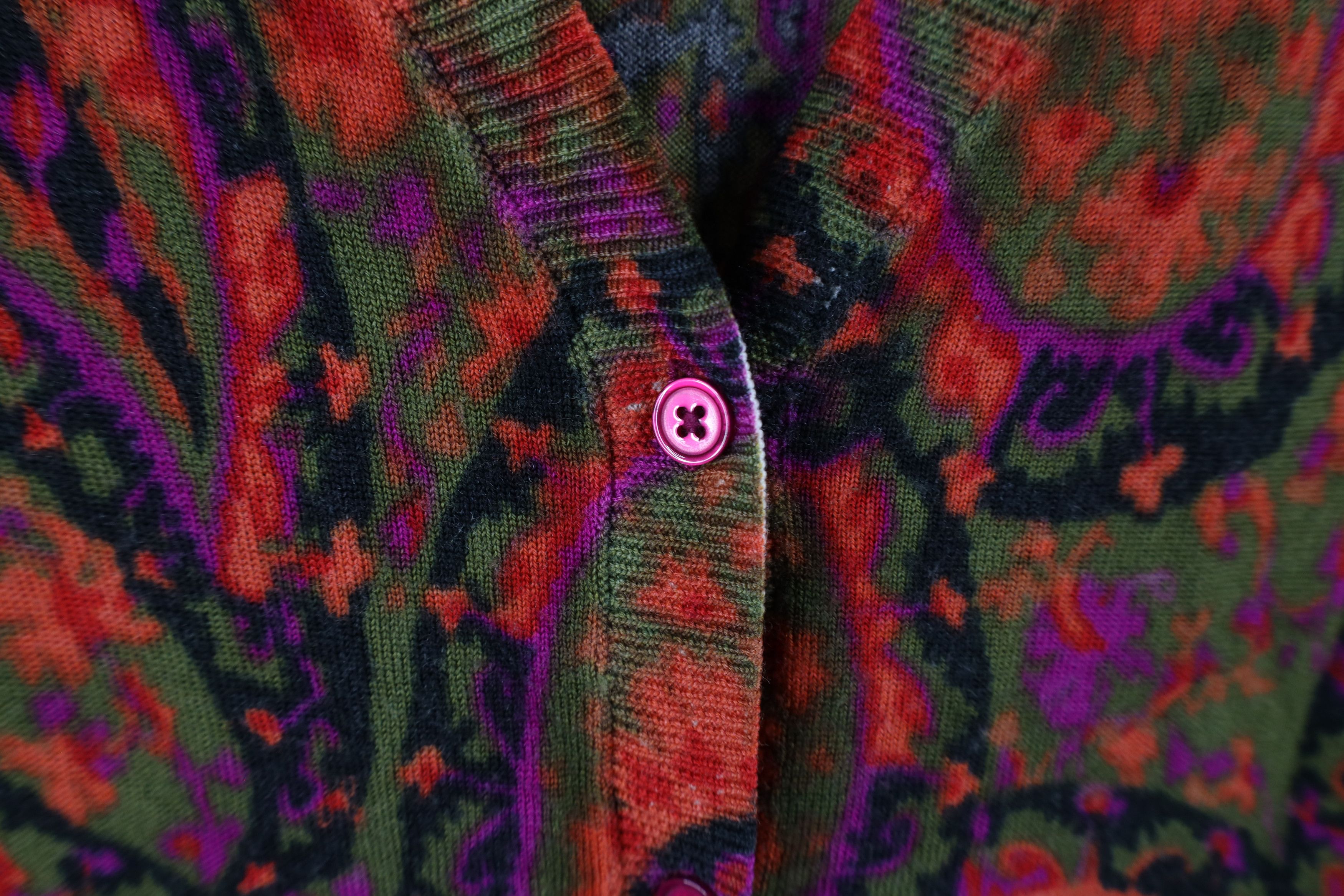 Vintage Vintage Streetwear Paisley Merino Wool Knit Cardigan Sweater Size M / US 6-8 / IT 42-44 - 4 Thumbnail