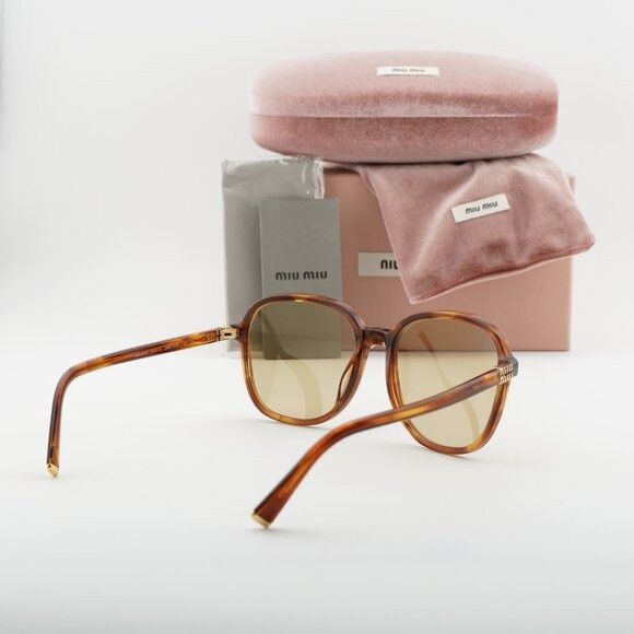 Miu Miu Miu Miu MUB01S 26E10R Sunglasses Havana Square Frame Size ONE SIZE - 9 Thumbnail