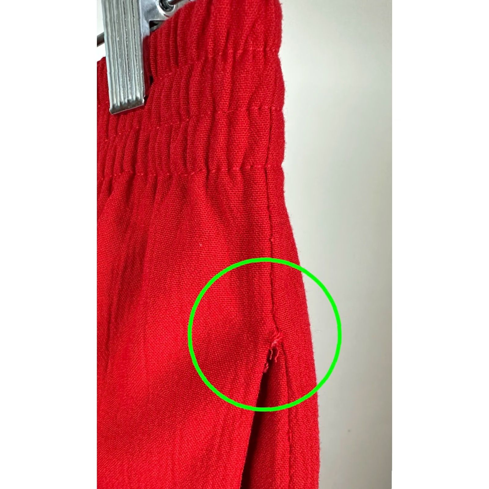 Vintage VINTAGE Womens Small Pants 90s Bright Red Elastic Waist Pockets Easy Pull-on Rayon Blend Size 28" / US 6 / IT 42 - 6 Thumbnail