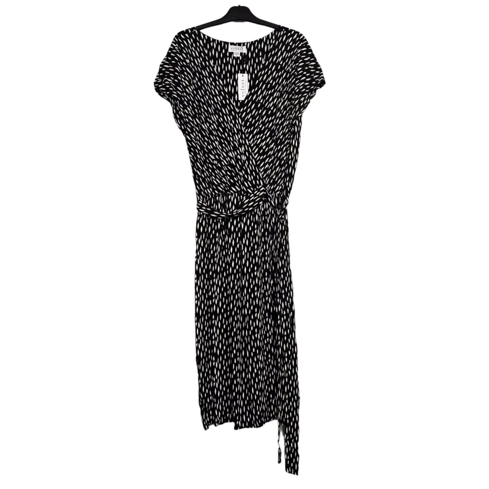 Velvet Velvet by Graham & Spencer Womens Dress XS Black Short Sleeve Wrap Knee Length V-Neck Knit Viscose Dry Clean Only Womens Dress Size 26" / US 2 / IT 38 - 3 Thumbnail