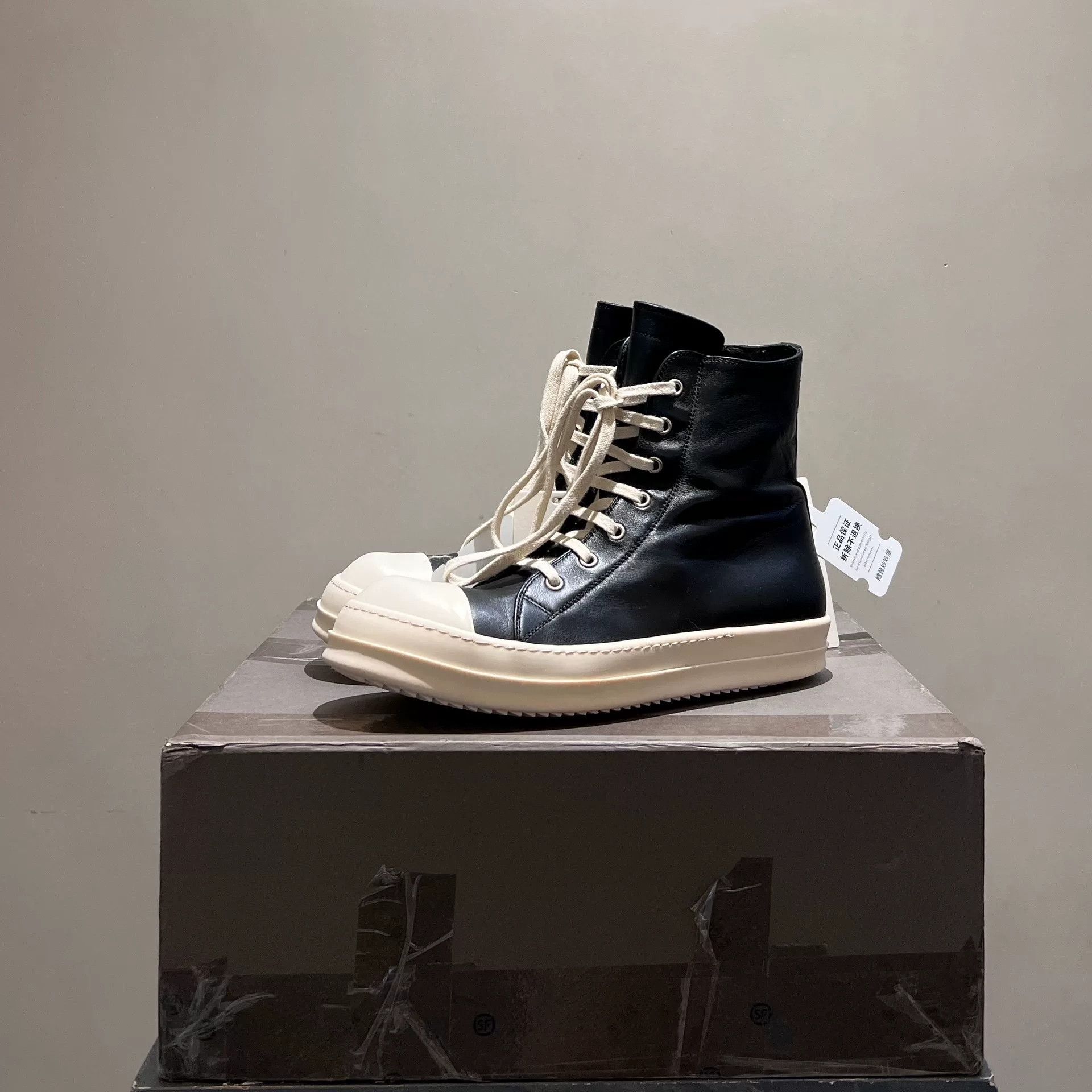 Rick Owens rick owens high-top leather sneakers Size US 8 / EU 41 - 1 Thumbnail