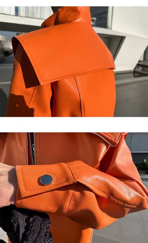 Other Designer Oversized PU Leather Zipper Streetwear Jacket Size US M / EU 48-50 / 2 - 5 Thumbnail