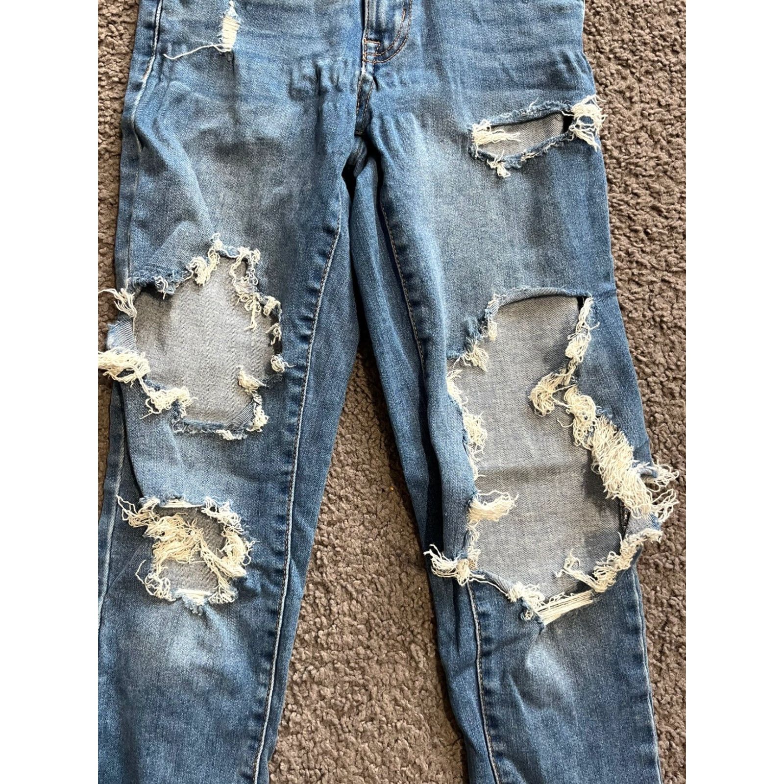 Vintage Aeropostale Jeans Womens 2 High Rise Distressed Jegging Stretch Denim Blue 5-Pocket Womens Size 26" / US 2 / IT 38 - 3 Thumbnail