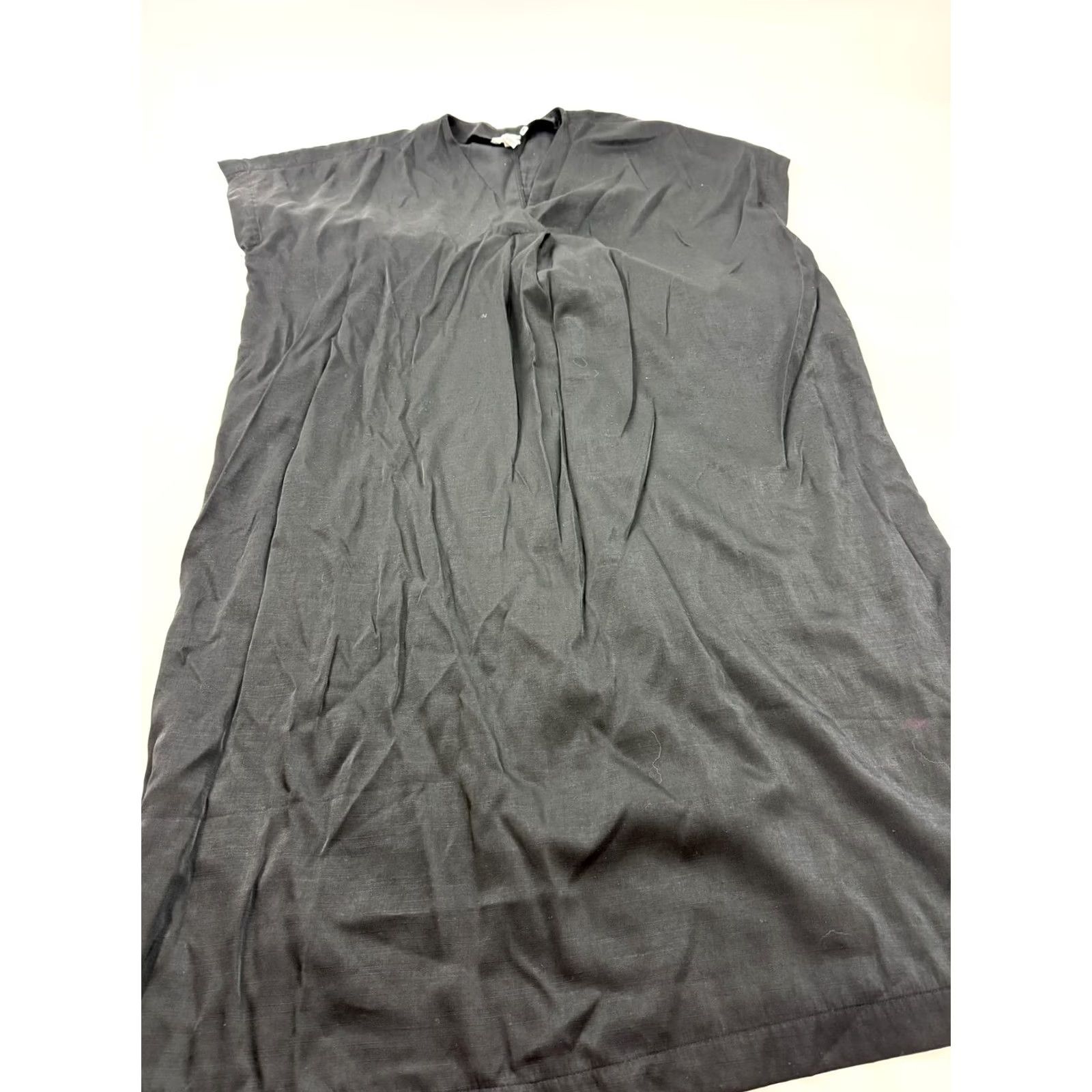 H&M H&M Dress Womens M Black Sleeveless V Neck Shift Midi Workwear Office Size M / US 6-8 / IT 42-44 - 2 Thumbnail