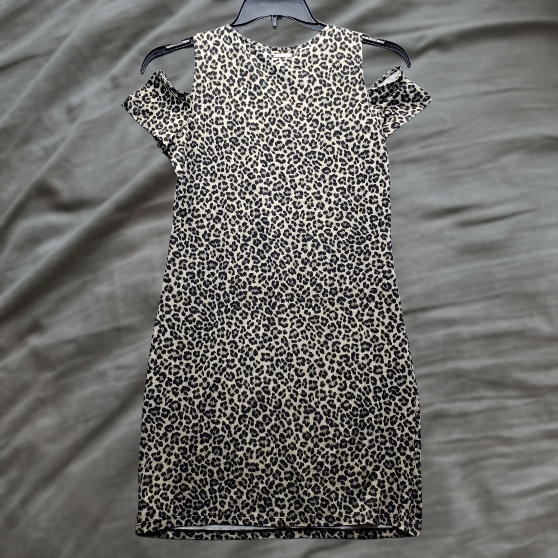 Michael Kors Michael Kors Tank Dress Womens S Multicolor Leopard Print Cold Shoulder Sleeves Midi Dress Size S / US 4 / IT 40 - 1 Thumbnail