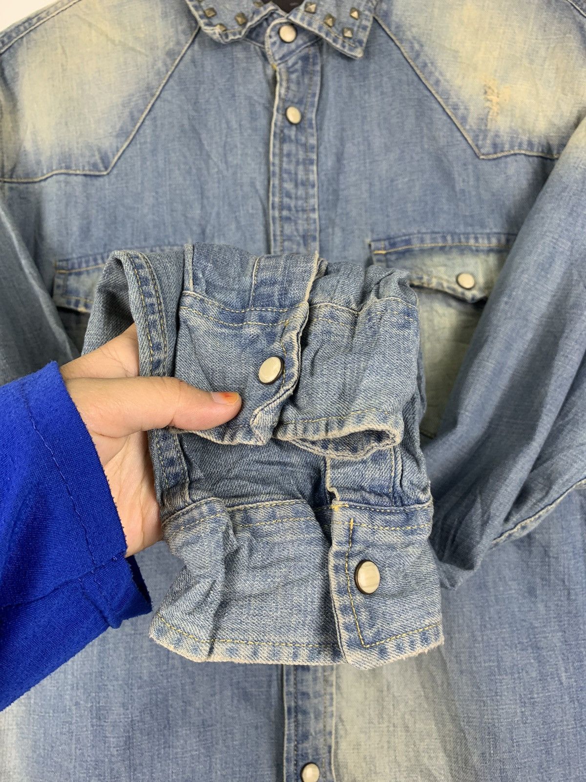 Zara Zara Distress Denim Jacket Size US L / EU 52-54 / 3 - 11 Thumbnail