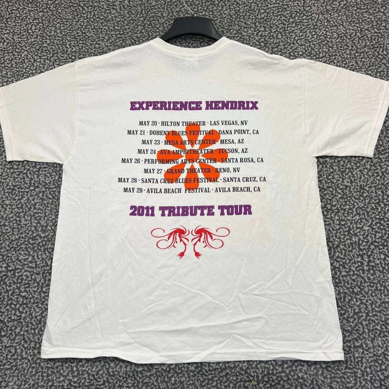 Gildan Vintage Experience Jimi Hendrix Shirt Men XL White Gildan Size US XL / EU 56 / 4 - 2 Thumbnail