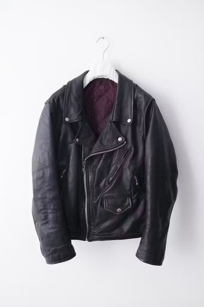 image of Vintage Leather Perfecto Jacket in Black, Men's (Size Small)