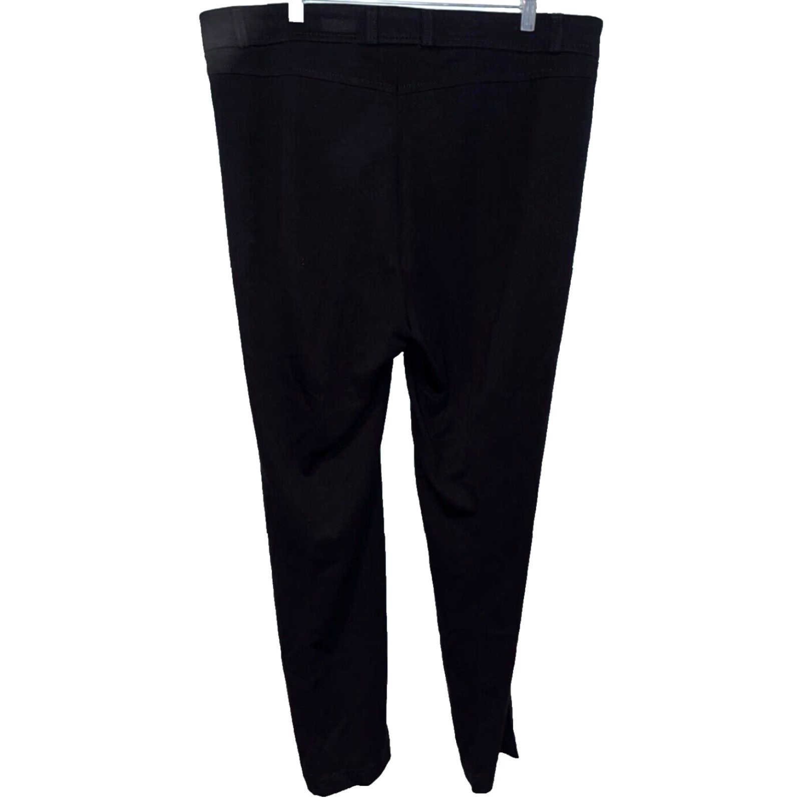 Vintage Basler Women Dress Pants Black 44 Ballet Flat Front High Rise 12.25 Inches Knit Pockets Zipper Button Regular Classic Work Pants Womens Size 30" / US 8 / IT 44 - 3 Thumbnail